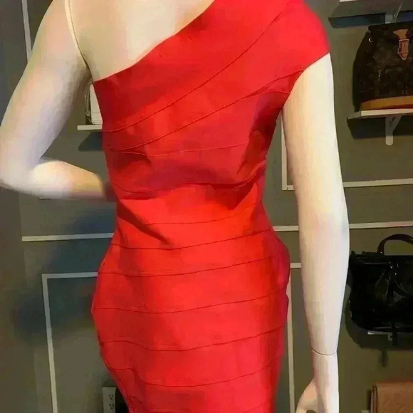 WOW Couture Women's Sweetheart Block RED Bandage Dress Size Large - Picture 8 of 11